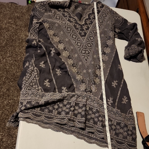 Johnny Was Gray Embroidered Tunic Dress - Picture 9 of 10